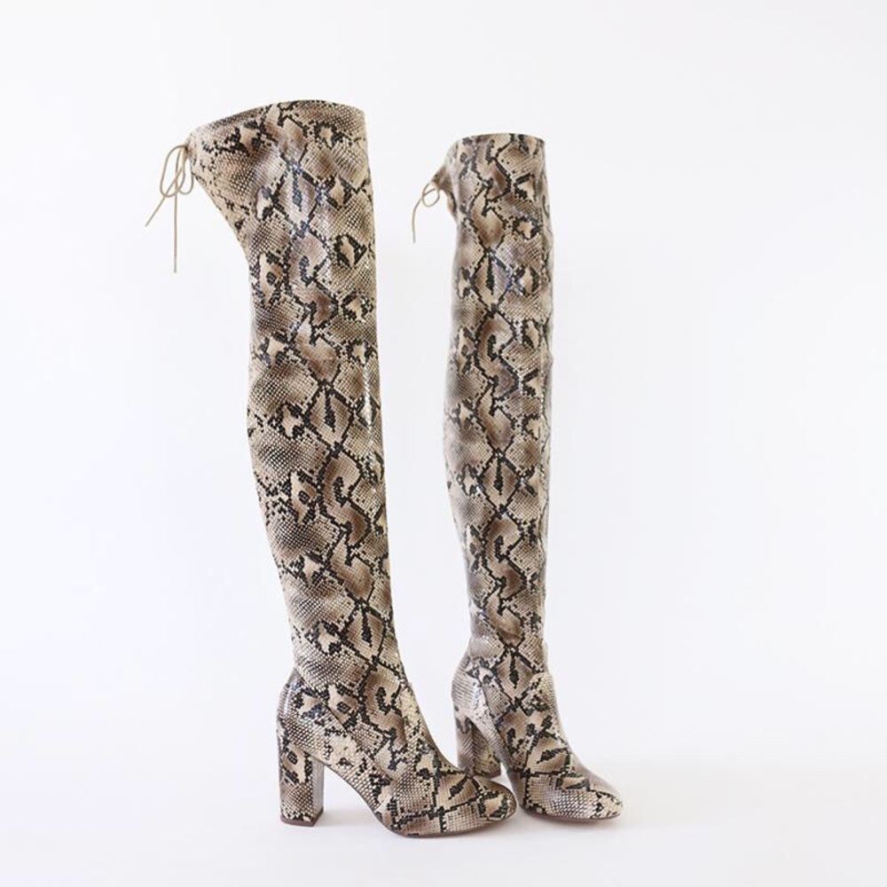 snivy animal print over the knee stretch boots - Picture 1 of 8